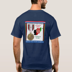 T-SHIRT 3 ESTRELAS DE CAMPANHA AFEGANISTÃO WAR VETERAN