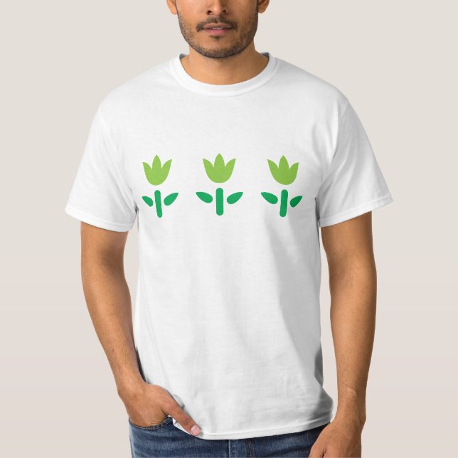 T-shirt 3 Flores Verdes (Frente)