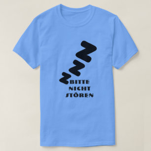 T-shirt 3 Z dormindo com texto Bitte nicht stören