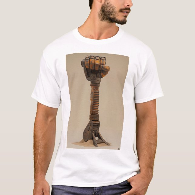 T-Shirt 3D Remerente poderoso do martelo-punho-pun (Frente)