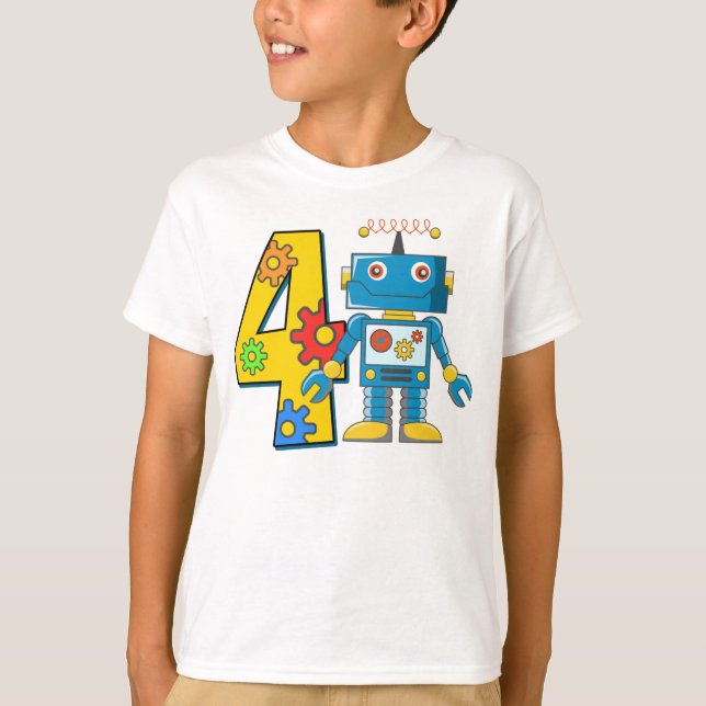 T-shirt 4º aniversário do Robô (Frente)