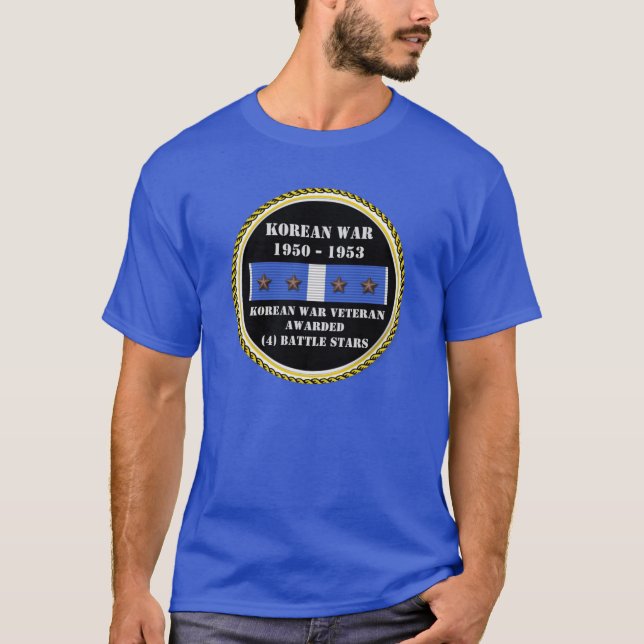 T-SHIRT 4 BATALHAS ESTRELAS COREANAS GUERRA VETERAN (Frente)
