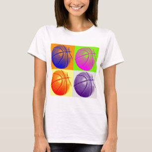 T-shirt 4 Cores de basquete de Pop