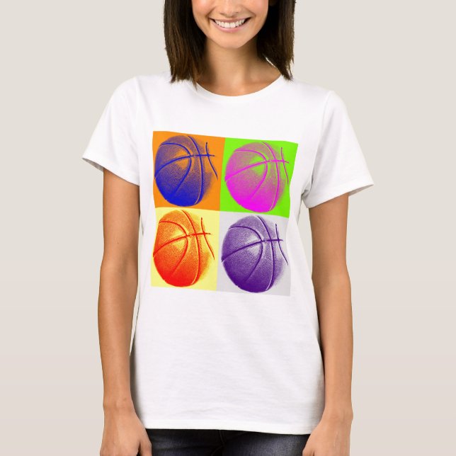 T-shirt 4 Cores de basquete de Pop (Frente)