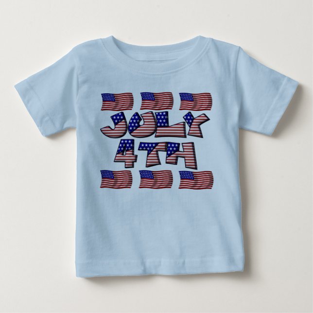 T-shirt 4 de julho de Flag (Frente)