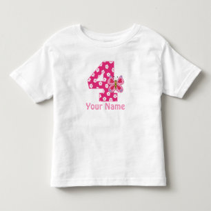T-shirt 4o As meninas da borboleta do aniversário