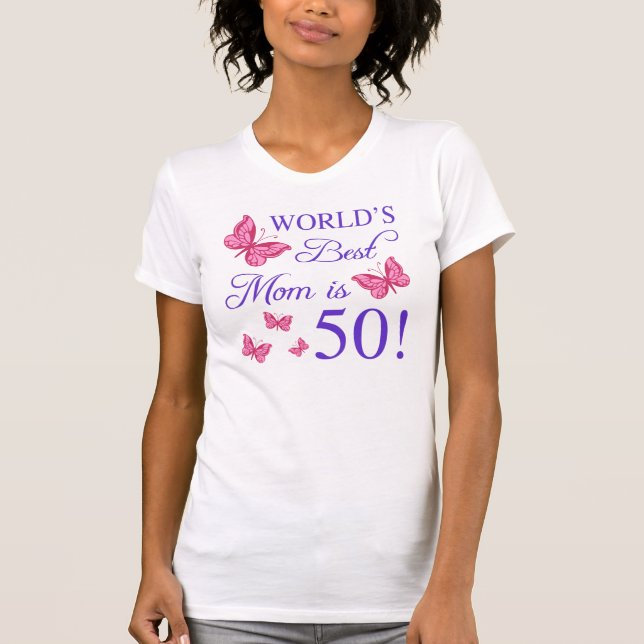 T-shirt 50º aniversário para a mãe (Frente)