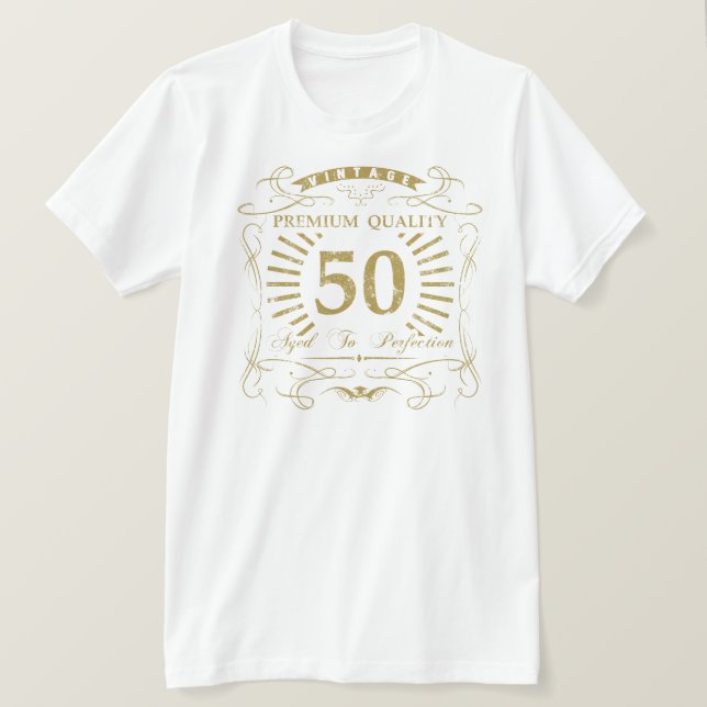 T-shirt 50º presente de aniversário (Frente do Design)