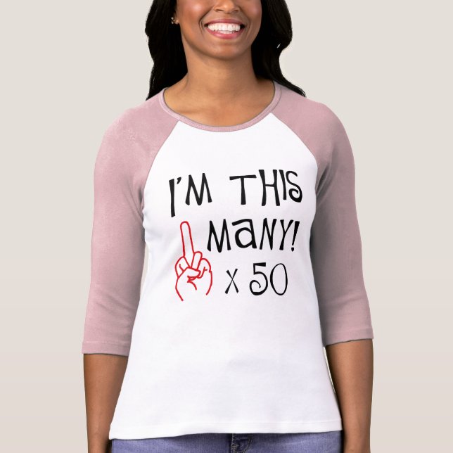 T-shirt 50th saudação do dedo médio do aniversário (Frente)