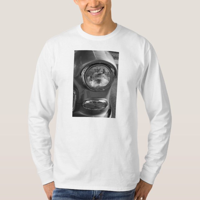 T-shirt 55 Chevy Headlight Grayscale (Frente)