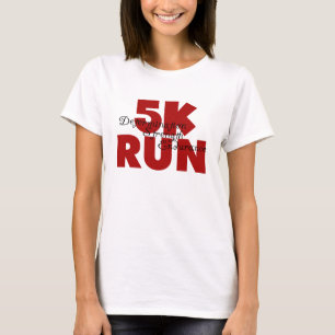 T-shirt 5.000 execuções vermelhas atletismo desportivo