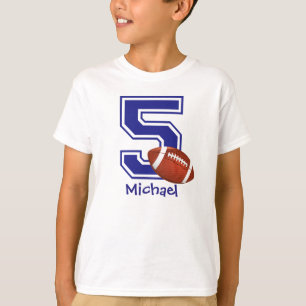 T-shirt 5 Birthday boy Football personalizado