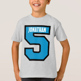 T-shirt 5 Birthday Boy Sports Número Cinco Anos A02A