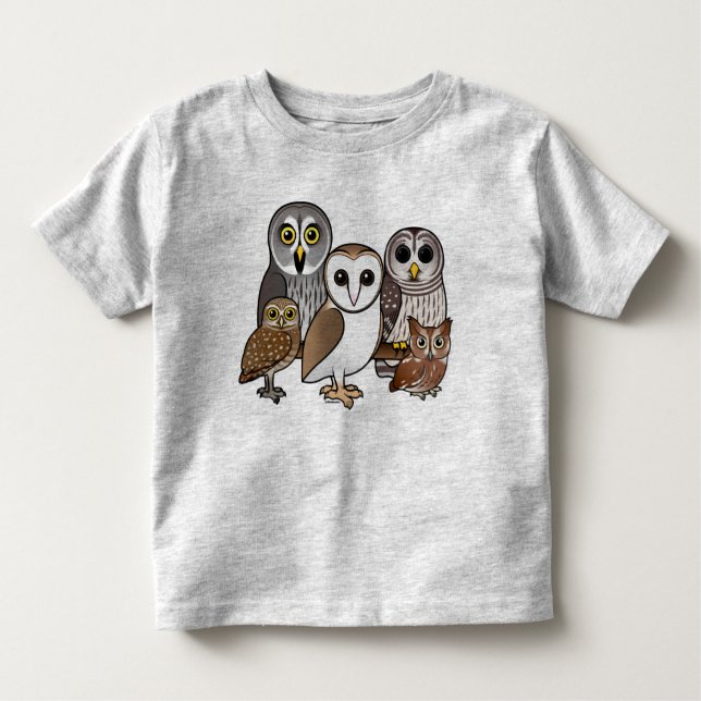 T-shirt 5 corujas de Birdorable (Frente)