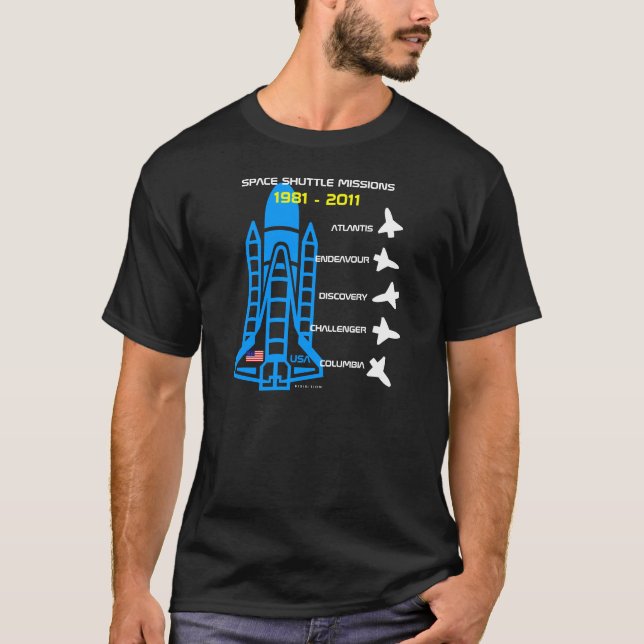 T-shirt 5 das missões de vaivém espacial (Frente)
