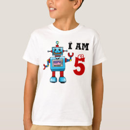 T-shirt 5o presente do menino do aniversário - robô