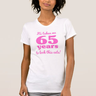T-shirt 65.º aniversário bonito para mulheres