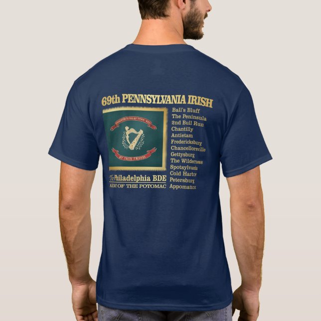 T-shirt 69.º Irlandês da Pensilvânia (BH) (Verso)