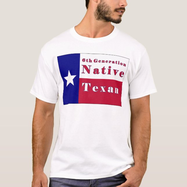 T-shirt 6o Bandeira nativa do Texan da geração (Frente)