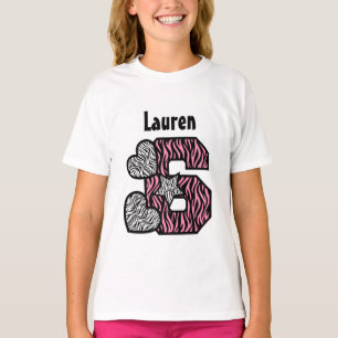T-shirt 6o Corações V03E de cinco anos da estrela da zeb