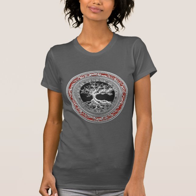 T-shirt [700] Tesouro achado: Árvore de vida celta [prata] (Frente)