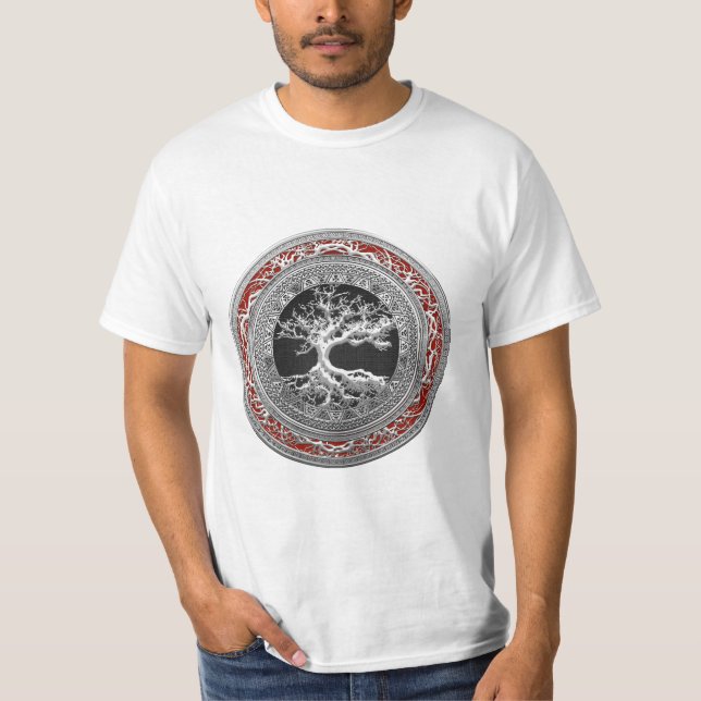 T-shirt [700] Treasure Trove: Celtic Tree of Life [Prata] (Frente)