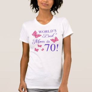 T-shirt 70 Birthday Para Mãe