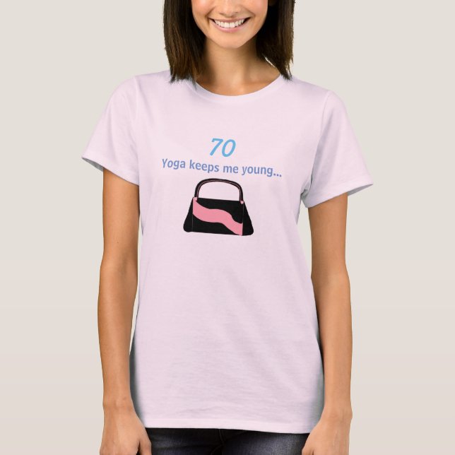 T-shirt 70 Birthday Yoga Say (Frente)