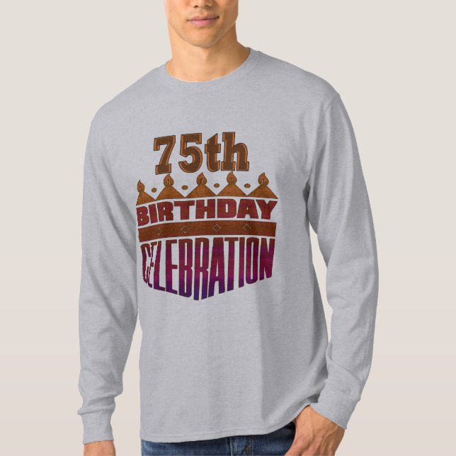 T-shirt 75th Presentes da celebração do aniversário (Frente)