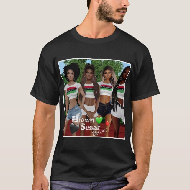 T-Shirt 7, Bebês de Açúcar Castanho (Frente)