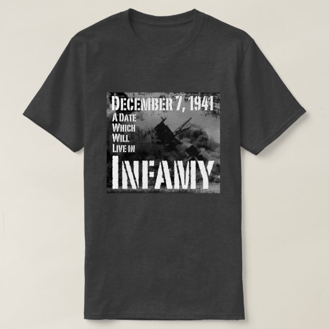 T-shirt 7 de dezembro de 1941 Pearl Harbor (Frente do Design)