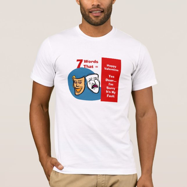 T-shirt 7 Palavras Que = Feliz Dia dos Namorados (Frente)
