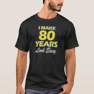 T-SHIRT 80 ANOS DE DESIGN VELHO DO ANIVERSÁRIO