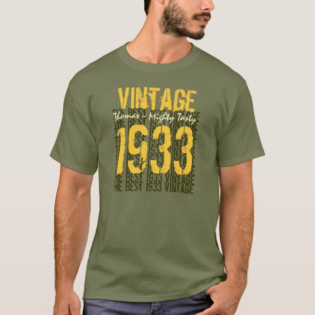 T-shirt 80 Birthday Gift Best 1933 Vintage (Frente)