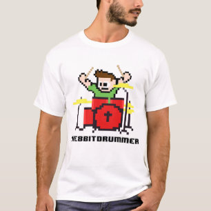 T-shirt 8 Bits Bateria Bit Drummer Geek