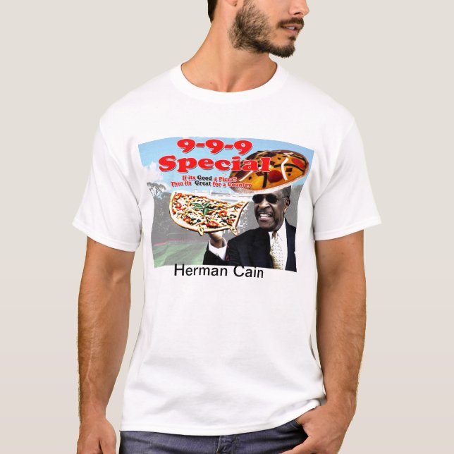 T-shirt 9 9 9 plano Herman Cain (Frente)