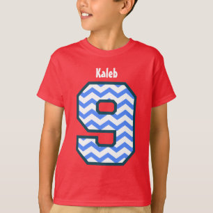 T-shirt 9o VIGA do menino do aniversário um nome feito so