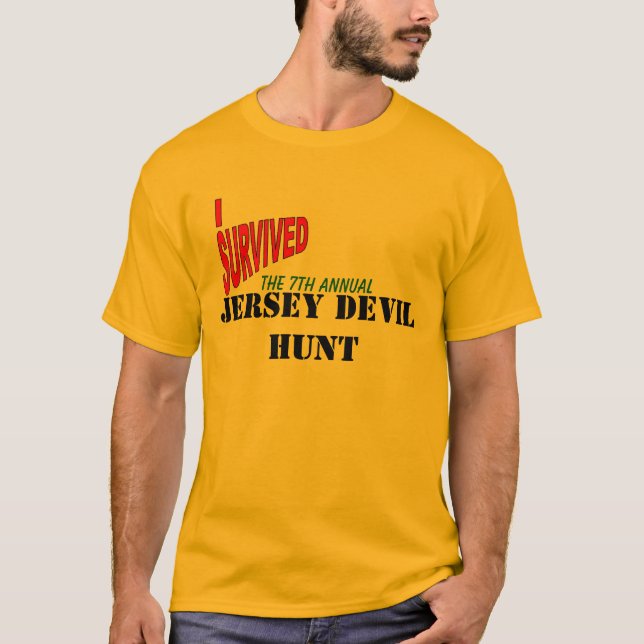 T-shirt A 7a CAÇA ANUAL do DIABO do JÉRSEI (Frente)