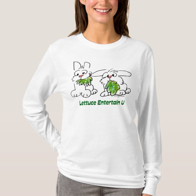 T-shirt A alface Entertain coelhos dos desenhos animados (Frente)
