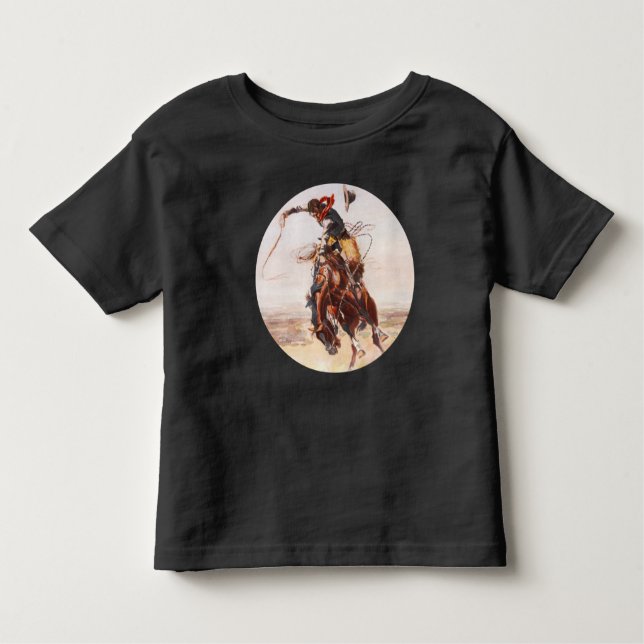 T-shirt "A Bad Hoss", Bucking Bronco (Frente)