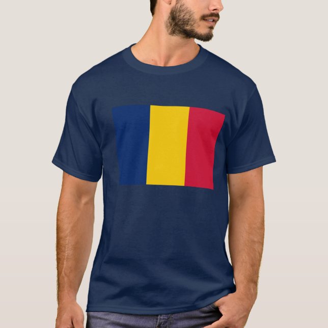T-shirt A bandeira do Chade Mens T-Shirts. (Frente)