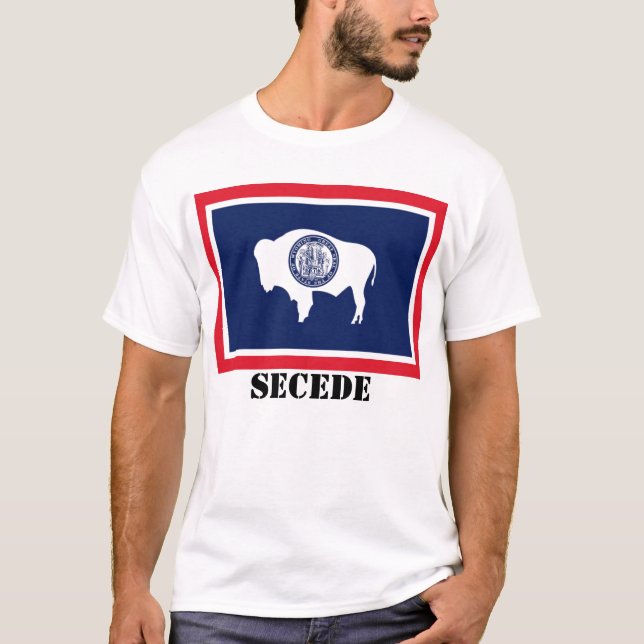 T-shirt A bandeira do estado de Wyoming, SECEDE (Frente)