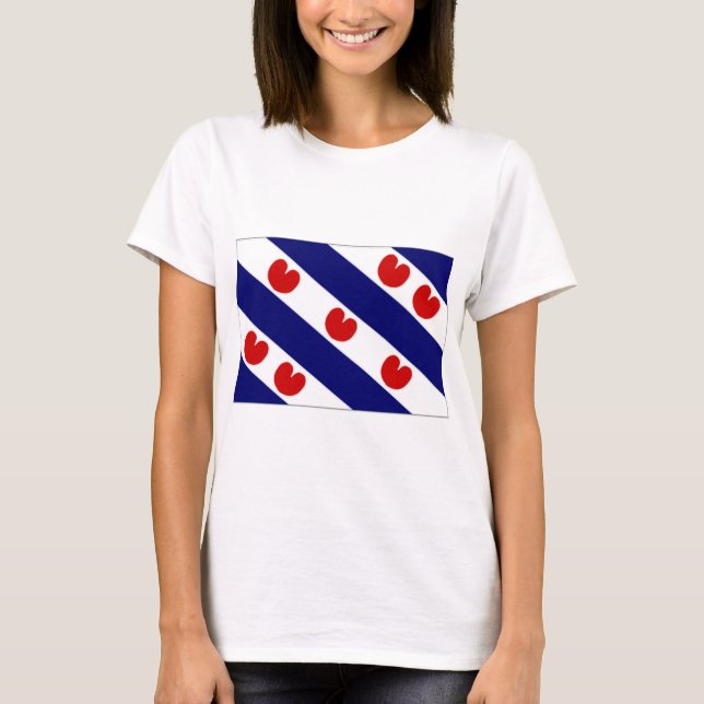 T-shirt A bandeira holandesa de Friesland (Frente)