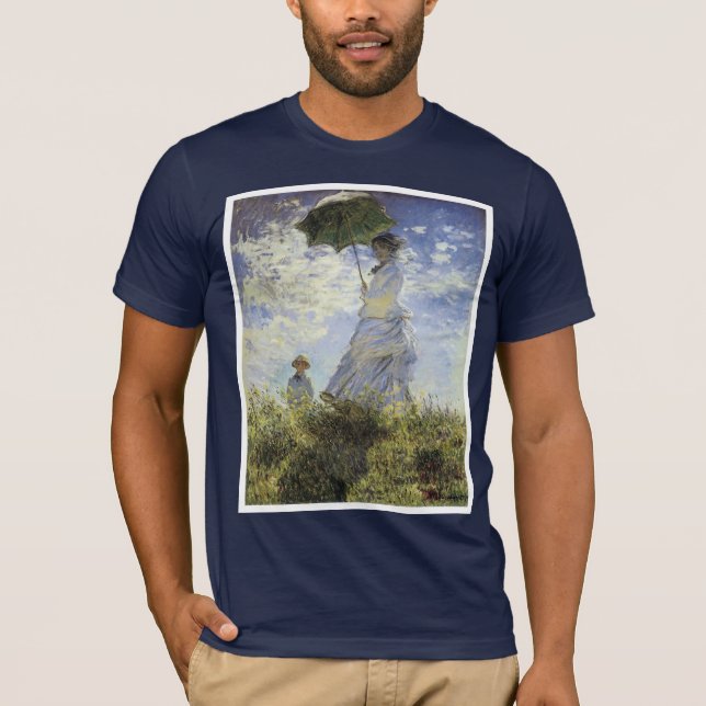 T-shirt A caminhada, senhora com um parasol (Frente)
