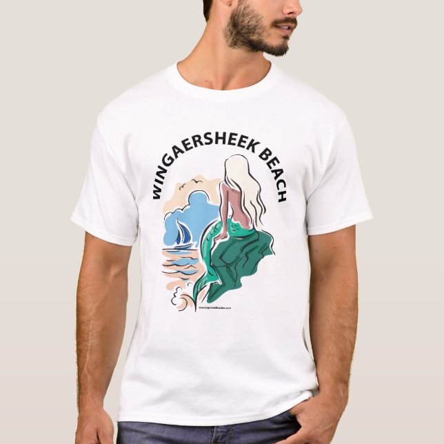 T-shirt A camisola de alças dos homens da sereia da praia (Frente)