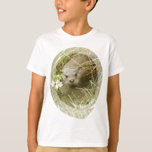 T-shirt A camisola do miúdo do habitat da lontra de rio