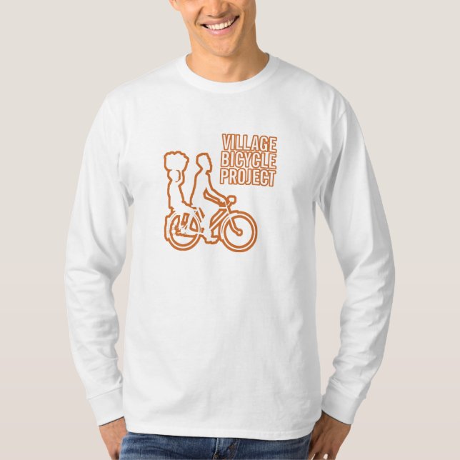 T-shirt A Capa longa dos homens da bicicleta (Frente)