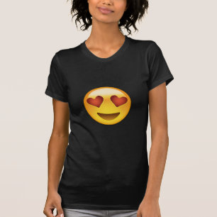 T-shirt A cara de sorriso com o coração dado forma Eyes