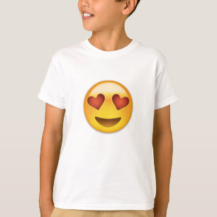 T-shirt A cara de sorriso com o coração dado forma Eyes