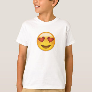 T-shirt A cara de sorriso com o coração dado forma Eyes